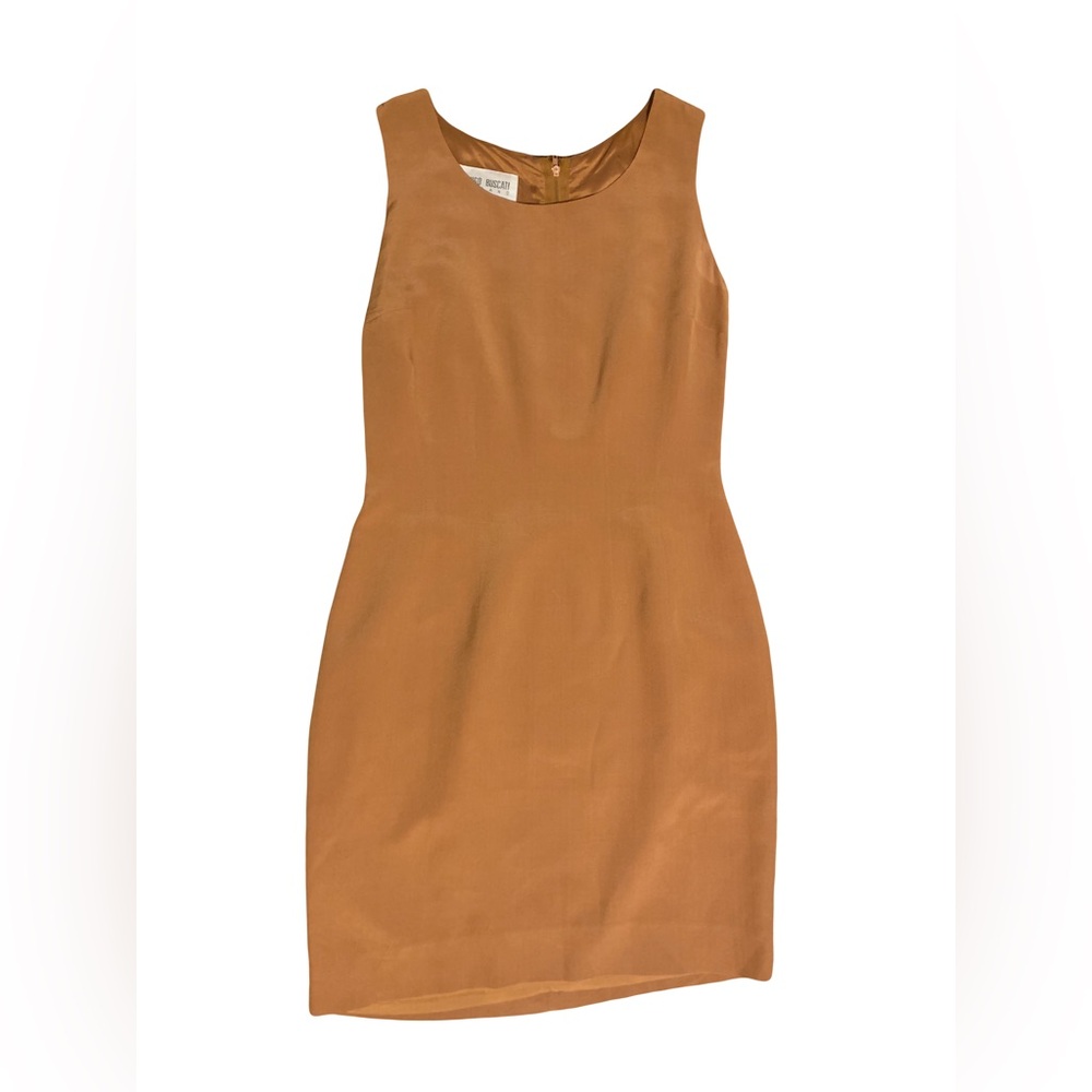 Hugo Buscati Light Brown Dress Midi Office Chic Size 2